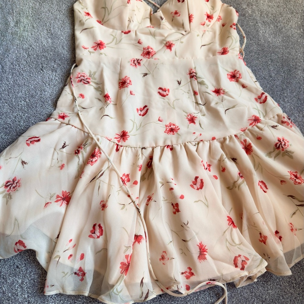 Floral Cream Mini Dress